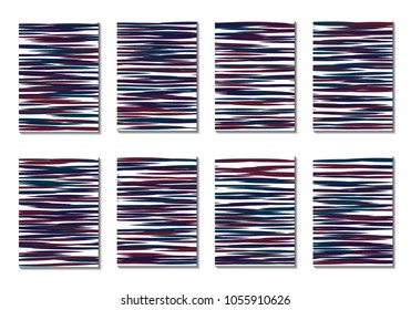 Dynamic Covers. Set of Abstract Vertical Backgrounds. Colorful Poster Design made with Clipping Mask. Editable Minimal Striped Backgrounds. Chaotic Grid of Colorful Stripes