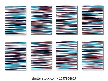 Dynamic Covers. Set of Abstract Vertical Backgrounds. Colorful Poster Design made with Clipping Mask. Editable Minimal Striped Backgrounds. Chaotic Grid of Colorful Stripes