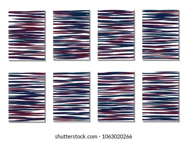 Dynamic Covers. Set of Abstract Vertical Backgrounds. Colorful Poster Design made with Clipping Mask. Editable Minimal Striped Backgrounds. Chaotic Grid of Colorful Stripes