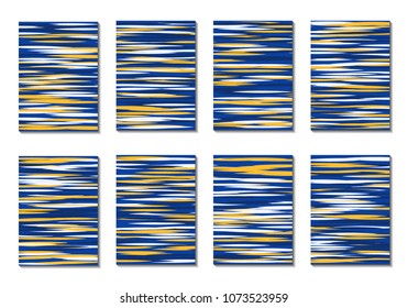 Dynamic Covers. Set of Abstract Vertical Backgrounds. Colorful Poster Design made with Clipping Mask. Editable Minimal Striped Backgrounds. Chaotic Grid of Colorful Stripes