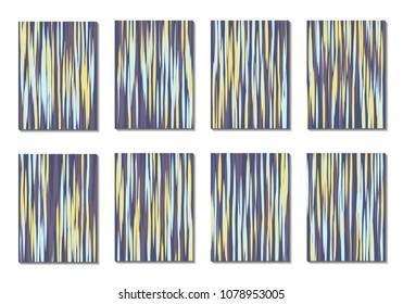 Dynamic Covers. Set of Abstract Vertical Backgrounds. Colorful Poster Design made with Clipping Mask. Editable Minimal Striped Backgrounds. Chaotic Grid of Colorful Stripes