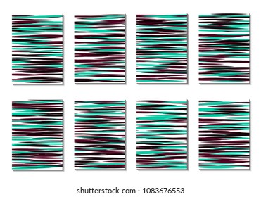 Dynamic Covers. Set of Abstract Vertical Backgrounds. Colorful Poster Design made with Clipping Mask. Editable Minimal Striped Backgrounds. Chaotic Grid of Colorful Stripes