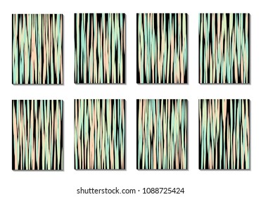 Dynamic Covers. Set of Abstract Vertical Backgrounds. Colorful Poster Design made with Clipping Mask. Editable Minimal Striped Backgrounds. Chaotic Grid of Colorful Stripes