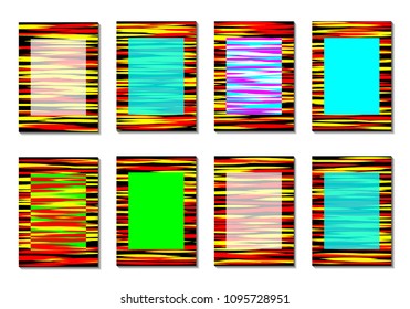 Dynamic Covers. Set of Abstract Vertical Backgrounds. Colorful Poster Design made with Clipping Mask. Editable Minimal Striped Backgrounds. Chaotic Grid of Colorful Stripes