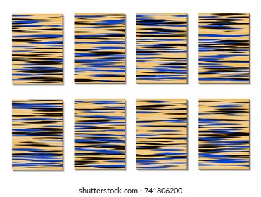 Dynamic Covers. Set of Abstract Vertical Backgrounds. Colorful Poster Design made with Clipping Mask. Editable Minimal Striped Backgrounds. Chaotic Grid of Colorful Stripes