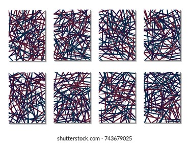 Dynamic Covers. Set of Abstract Vertical Backgrounds. Colorful Poster Design made with Clipping Mask. Editable Minimal Striped Backgrounds. Chaotic Grid of Colorful Stripes