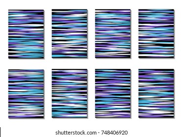Dynamic Covers. Set of Abstract Vertical Backgrounds. Colorful Poster Design made with Clipping Mask. Editable Minimal Striped Backgrounds. Chaotic Grid of Colorful Stripes