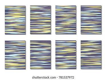 Dynamic Covers. Set of Abstract Vertical Backgrounds. Colorful Poster Design made with Clipping Mask. Editable Minimal Striped Backgrounds. Chaotic Grid of Colorful Stripes