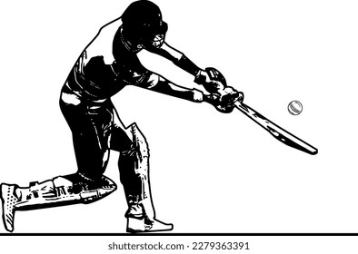 Dynamic Cricket Action: Vector Graphic of a Batsman Playing in Championship
The Thrill of the Game: Illustration of a Cricket Batsman in Action