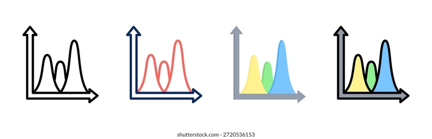 Conjunto de iconos de curva dinámica colección de estilos múltiples
