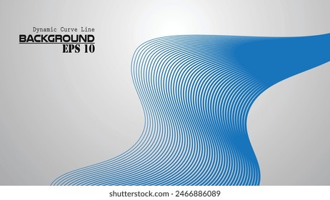 Dynamic curve line abstract background vector image for backdrop or presentation