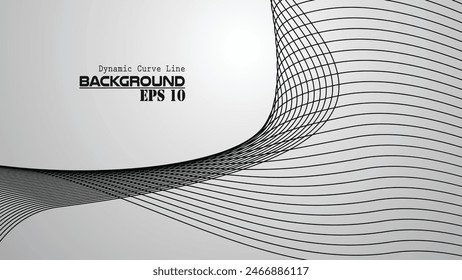 Imagen de Vector de fondo abstracto de línea de curva dinámica para fondo o presentación
