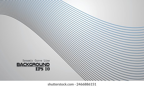 Dynamic curve line abstract background vector image for backdrop or presentation