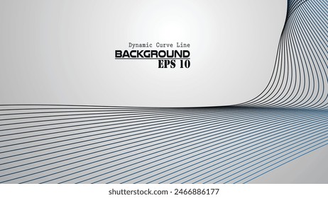 Dynamic curve line abstract background vector image for backdrop or presentation