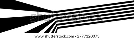 Dynamic curve lines 3d dimensional effect. Abstract perspective line stripes, road theme isolated on white background