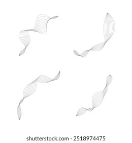 Dynamic curve lines with blend effect isolated vector illustration on white background.