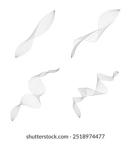 Dynamic curve lines with blend effect isolated vector illustration on white background.