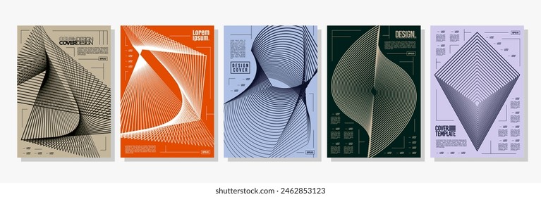 Dynamic curve straight blend line shape cover design set