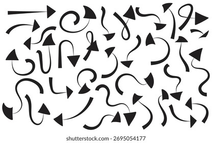 Flechas dinámicas curvadas y retorcidas ideales para el diseño de Vectores abstractos.