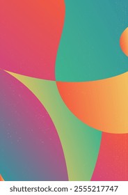 Dynamic Curvilinear Retro Gradient Design. Abstract gradient background with flowing. Subtle grainy texture adds a retro, dynamic effect vector illustration