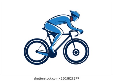 Dynamic Cyclist Silhouette Vector  High-Impact Motion and Speed Cycling Design