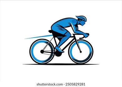 Dynamic Cyclist Silhouette Vector  High-Impact Motion and Speed Cycling Design