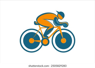 Dynamic Cyclist Silhouette Vector  High-Impact Motion and Speed Cycling Design