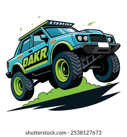 Dynamic Dakar Rally Car Illustration – Off-Road Racing Vehicle, High-Speed Adventure, 4x4, Sport Car Graphic