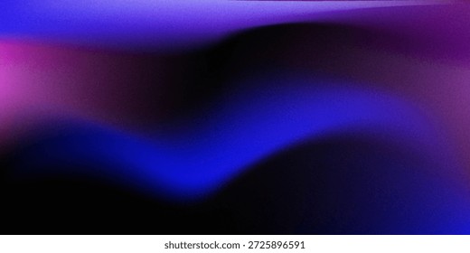 Dynamic dark blue purple grainy abstract glowing color shape black backdrop noisy texture dark banner poster header design