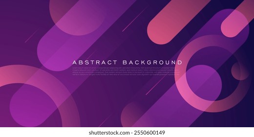 Gradiente rosa oscuro dinámico a fondo abstracto púrpura con patrón de círculo y líneas. Fondo colorido degradado rosa oscuro. Vector Eps10