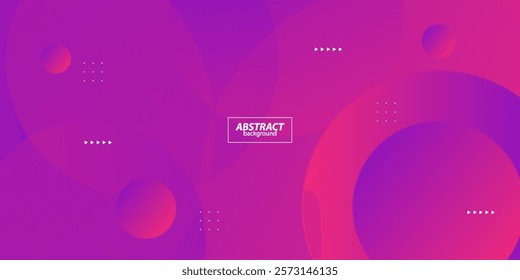 Dynamic dark purple to pink gradient abstract background with circle and line pattern. Dark purple gradient colorful background. Vector Eps10