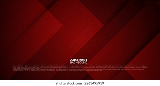 Dynamic dark red gradient illustration background with 3d look and simple lines pattern. popular cool design and luxury.Eps10 vector