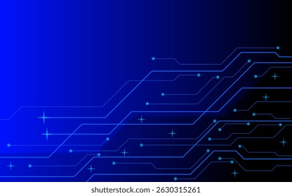 Dynamic data flow and blue digital particles over a black canvas, ideal for cloud computing or big data themes