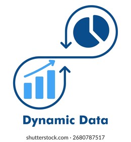 Dynamic Data Two Color Glyph Icon Vector Illustration