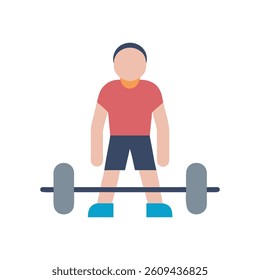 Dynamic Deadlift Jack Icon. Design of Fitness and Gym Icons.