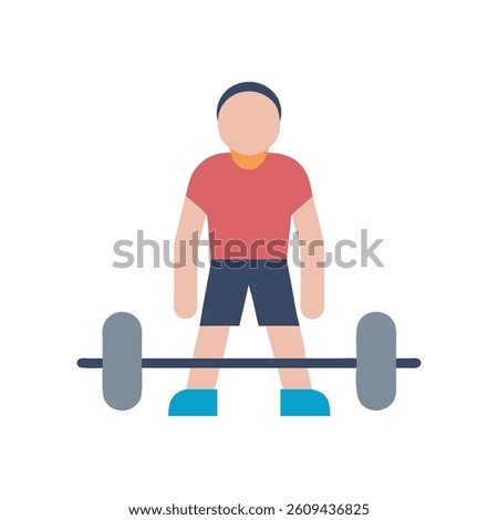 Dynamic Deadlift Jack Icon. Design of Fitness and Gym Icons.