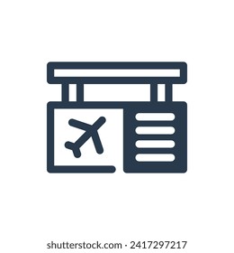 Dynamic Departure Board Display Vector Icon Illustration