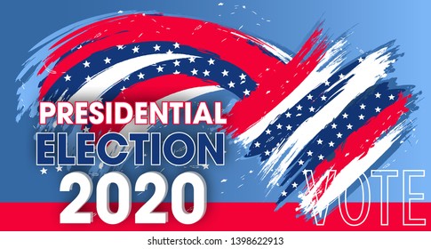 Dynamic design elements for United States of America Presidential Election. Banner Vote 2020 USA. Vector illustration.