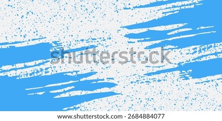Dynamic design featuring blue brush strokes and splatter effect, creating a textured and artistic pattern on a white backdrop.