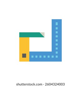 A dynamic design icon showcasing a builders square, perfect for various construction applications.