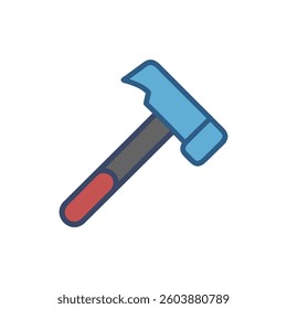 A dynamic design icon showcasing a hammer, ideal for builders and construction applications.