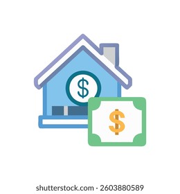 A dynamic design icon showcasing home financing, ideal for banking applications.