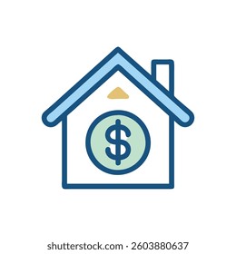 A dynamic design icon showcasing home equity lines, ideal for financial applications.