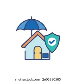 A dynamic design icon showcasing homeowners insurance, ideal for protection applications.
