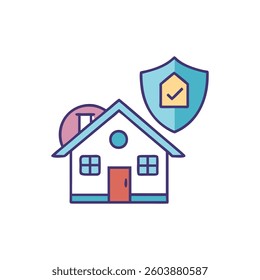 A dynamic design icon showcasing homeowners insurance, ideal for protection applications.