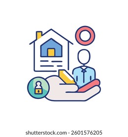 A dynamic design icon showcasing landlord responsibilities, ideal for compliance applications.