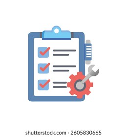 A dynamic design icon showcasing maintenance checklists, ideal for management applications.