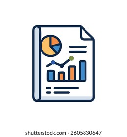 A dynamic design icon showcasing market analysis reports, ideal for financial documentation.