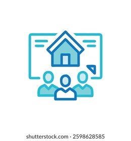 A dynamic design icon showcasing real estate advisory, ideal for consulting applications.
