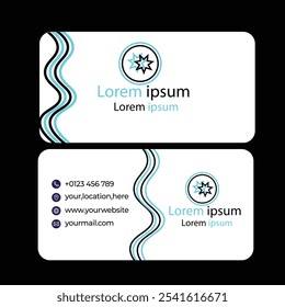 Design dinâmico com logotipo, contato e profissionalismo.